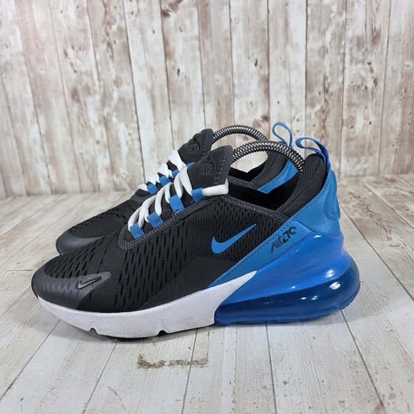 Nike Air Max 270 Black Photo Blue White Sneakers 943345-034 Womens 7.5 Youth 6Y - Picture 2 of 8